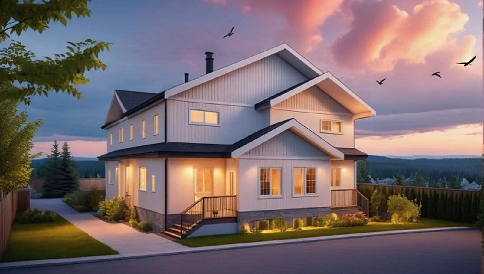 Traditional Fourplex — exterior rendering