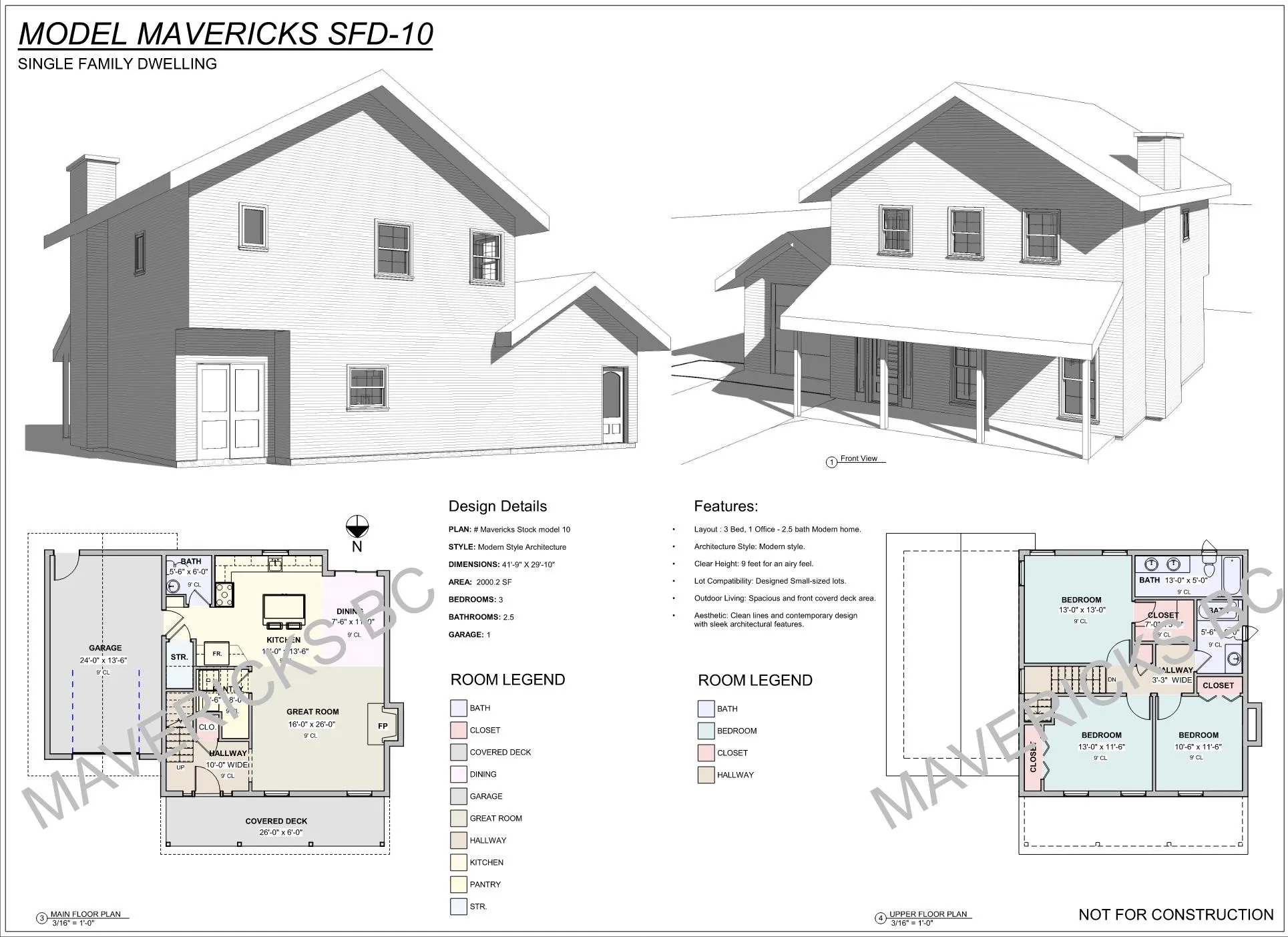 Pacific Heights — floor plans and design sheet
